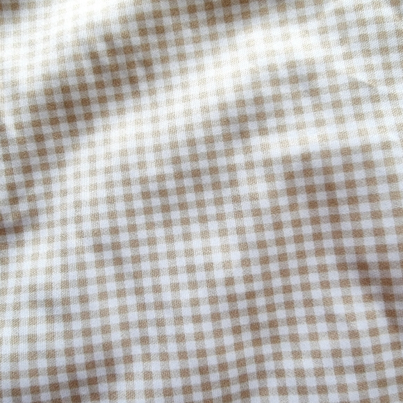 Handmade, Beige / Light Brown + White Gingham Check Strapless Short Dress Size S - Picture 10 of 10